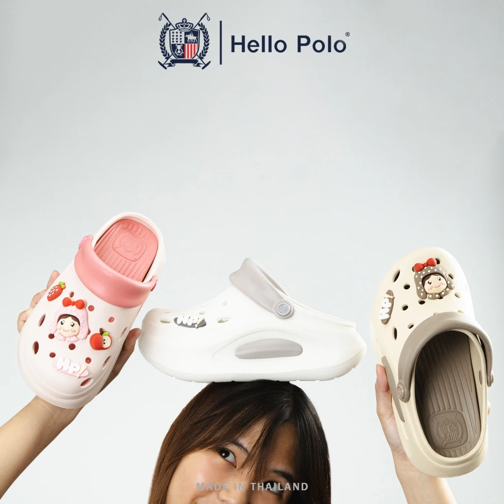 Hello Polo รองเท้าแตะ แบบรัดส้น รองเท้าหัวโต แฟชั่นผู้หญิง น้ำหนักเบา วัสดุ EVA กันลื่น รุ่น HP8059