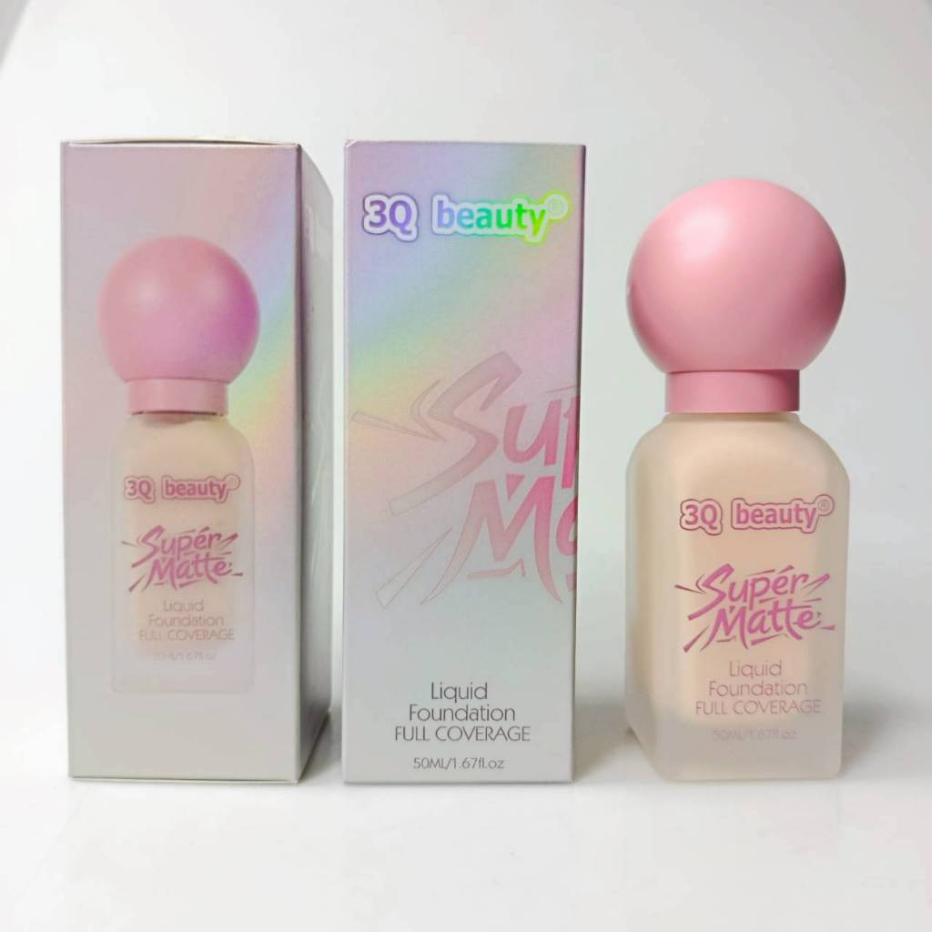 3Q BEAUTY รองพื้นลิควิด ฟาวเดชั่น ติดทนกันน้ำ กันเหงื่อ ปริมาณสุทธิ 50ml. NO.FD-073