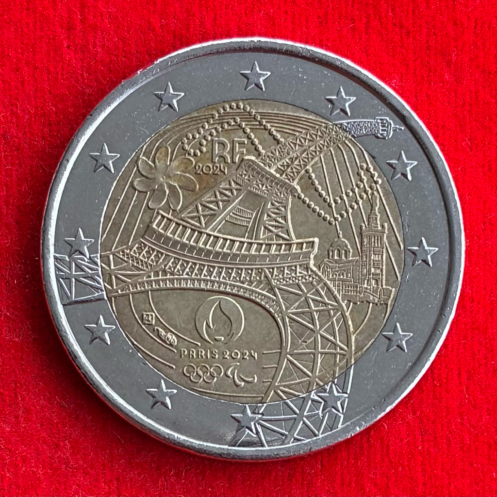 🇫🇷 ฝรั่งเศส France 2 euro ปี 2024 Paris'24 Olympic