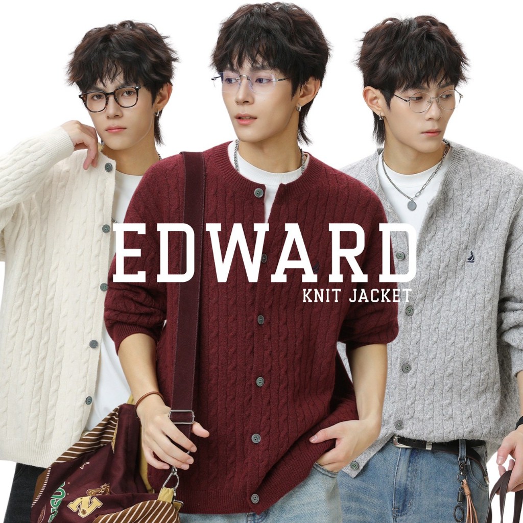 IBB EDWARD KNIT JACKET เสื้อแจ็กเก็ตผ้าไหมพรม
