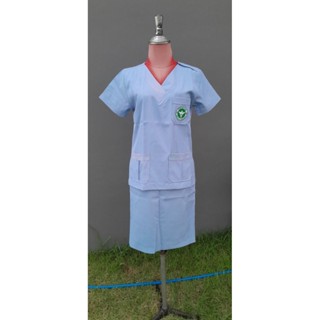 เสื้อกระทรวงสาธารณสุข เสื้ออนามัย คอวีปักตราและไม่ปักตรา