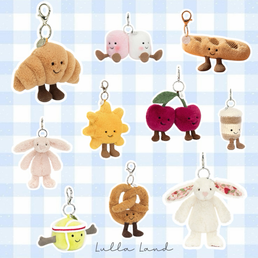Update28/3⭐️ส่งด่วน🛵💨แท้💯% Jellycat Bag Charm พวงกุญแจเจลลี่แคท