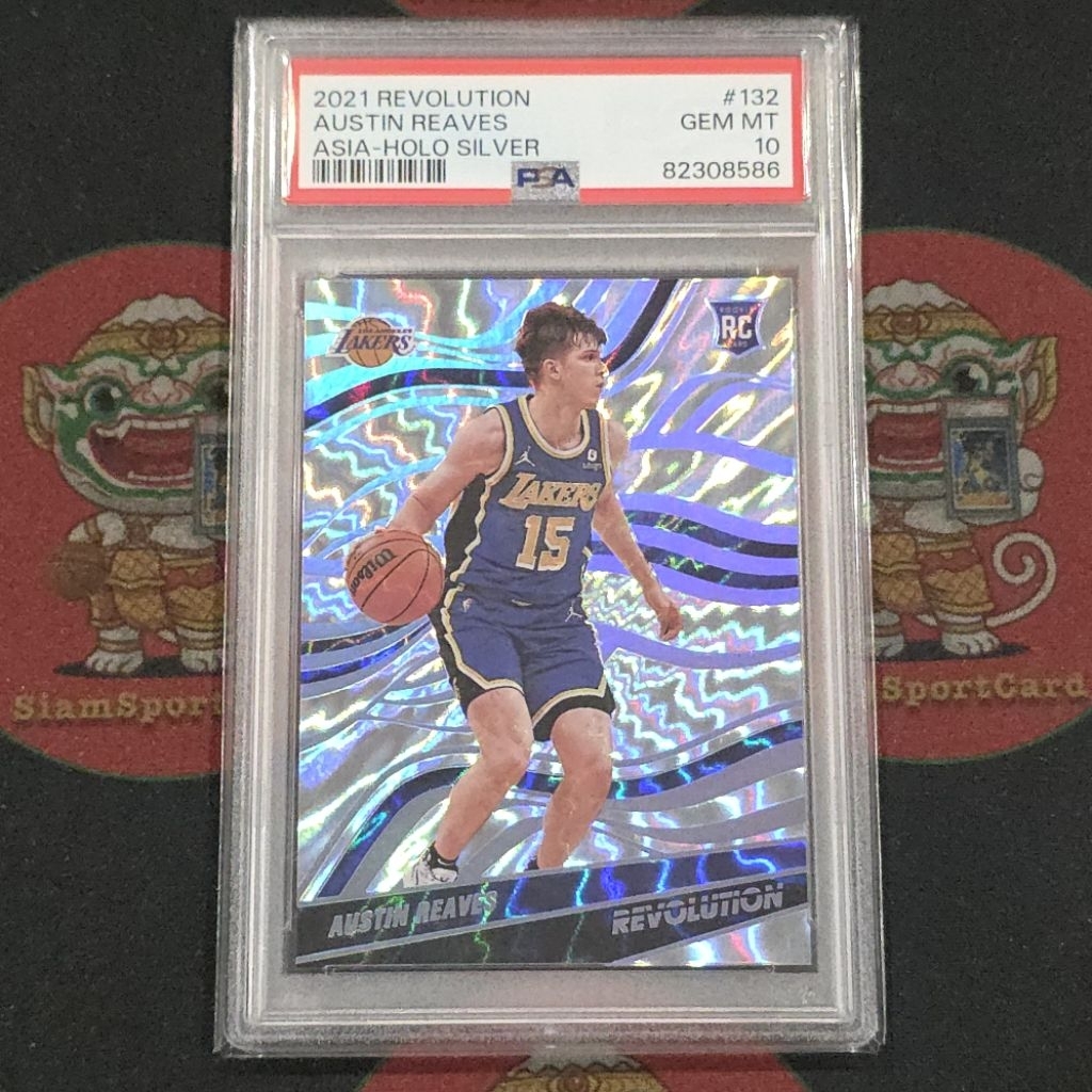 การ์ด​เกรด​ Austin Reaves RC 2021 Revolution Asia Holo Silver 55/99 PSA​ 10
