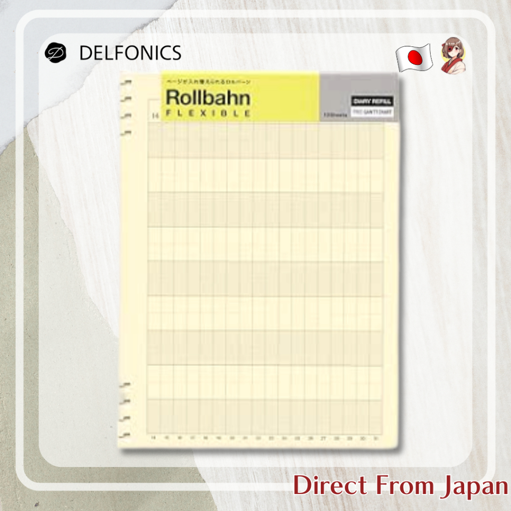 รีฟิลโน้ตบุ๊ค A5 แผนงาน Gantt Chart จากญี่ปุ่น｜Rollbahn Flexible Freegantt A5