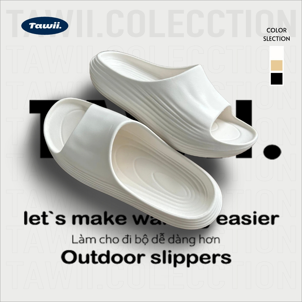 Tawii. รองเท้าแตะ รองเท้าแตะสำหรับผู้ชายและผู้หญิง กันลื่น อ่อนนุ่ม คุณภาพสูง EVA รองเท้าแบบสวม