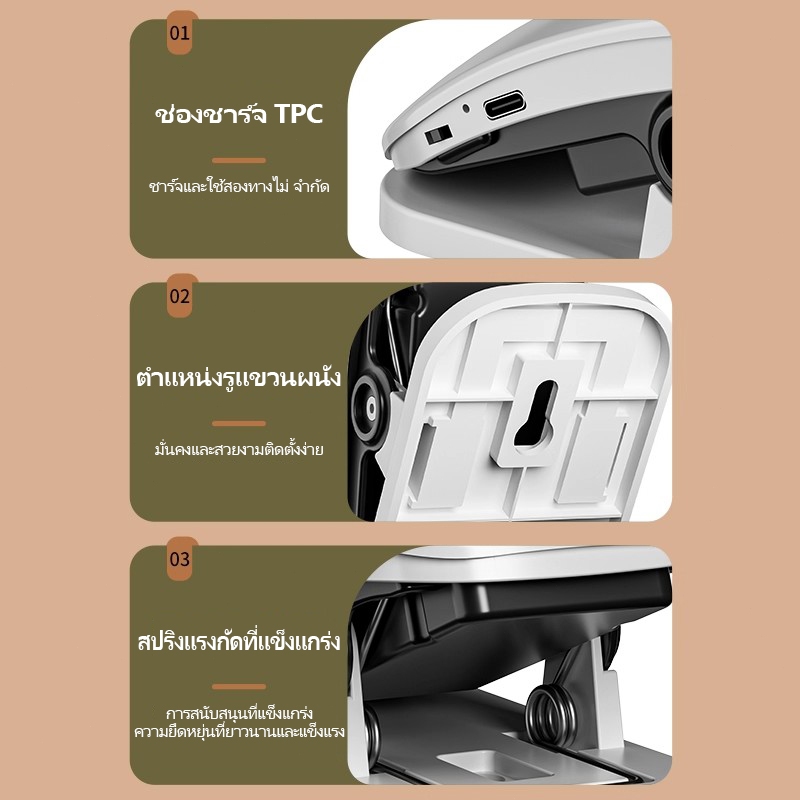 YOWXII โคมไฟตั้งโต๊ะ โคมไฟอ่านหนังสือ LED  ปรับแสงได้3สี ไฟหัวเตียง COD รูปที่ 7