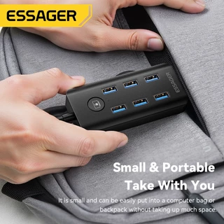 Essager 7-in-1 ฮับ ​​USB 3.0 พร้อมการส่งข้อมูลความเร็วสูง 5Gbps และปุ่มปิดหน้าจอเพื่อปกป้องความเป็นส่วนตัว