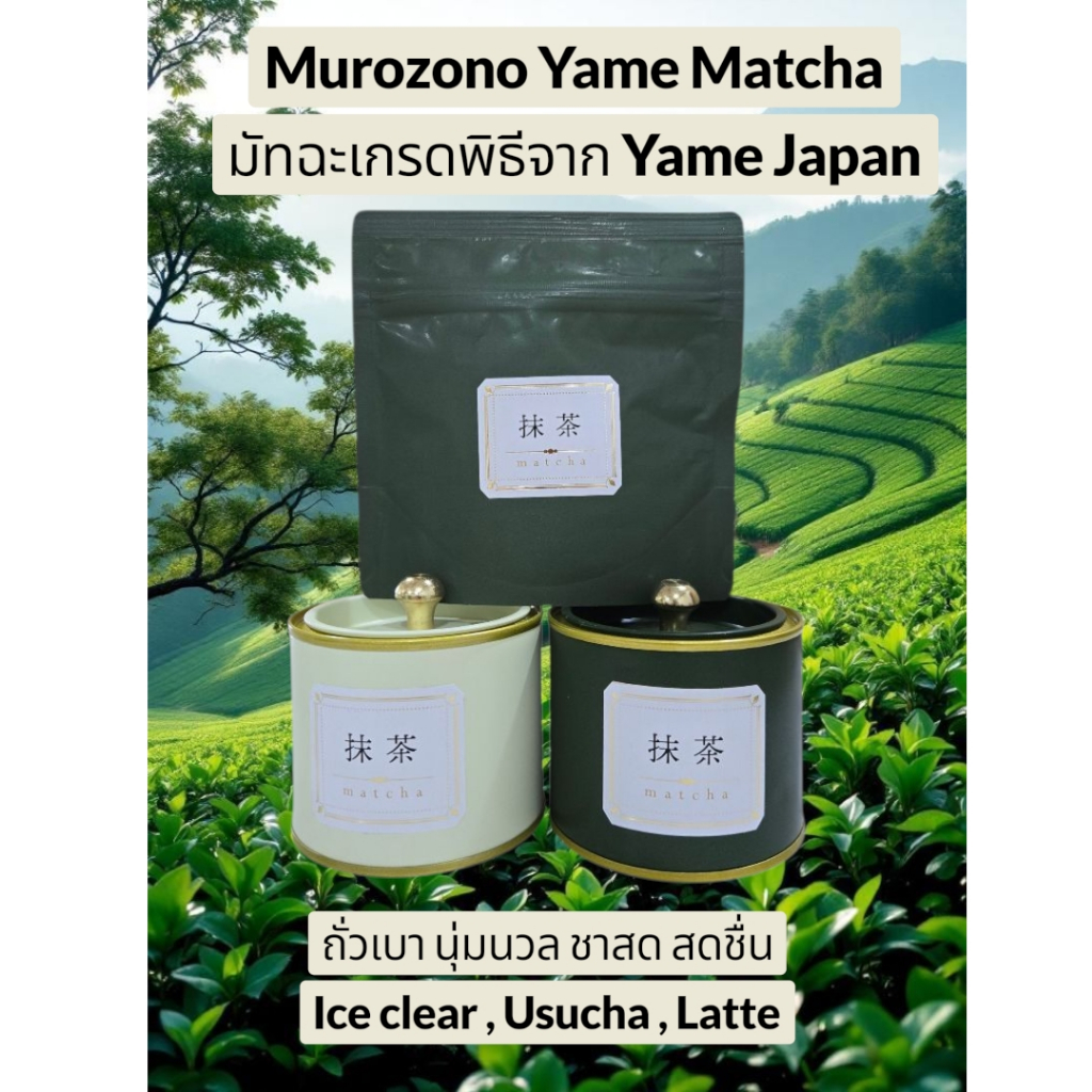 มัทฉะพร้อมส่ง Murozoro Yame Matcha จากเมืองยาเมะ ฟุกุโอกะ น้องน่ารักถั่วเบาๆ