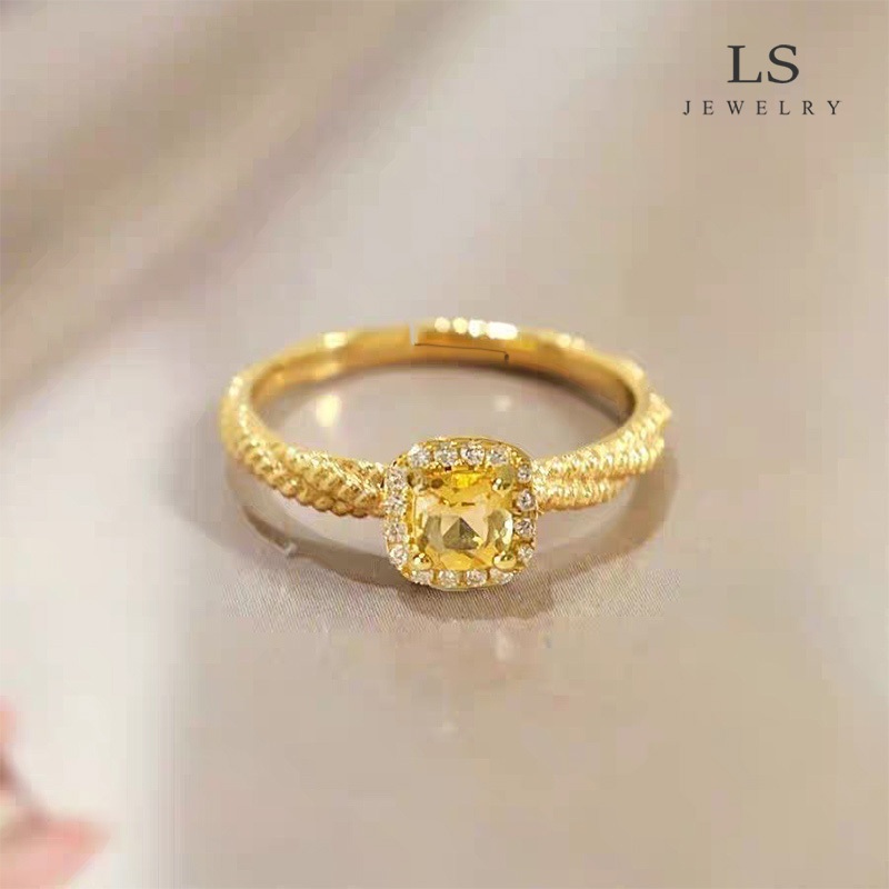 LS แหวนโรแมนติก แหวนทรงสี่เหลี่ยม r2906