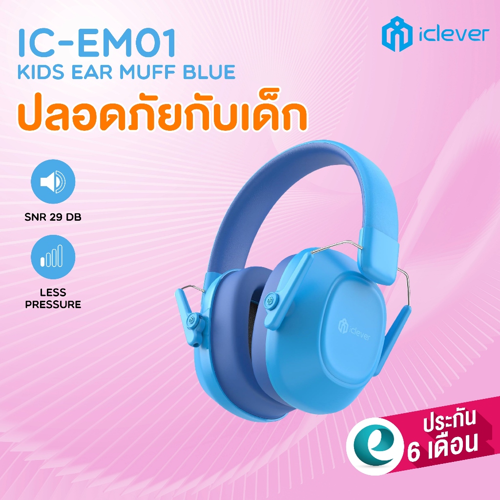 ที่ครอบหูลดเสียง ที่ปิดหูกันเสียง สำหรับเด็ก iClever IC-EM01 Kids Ear Muffs ครอบหูลดเสียงเด็ก ครอบหูป้องกันเสียง