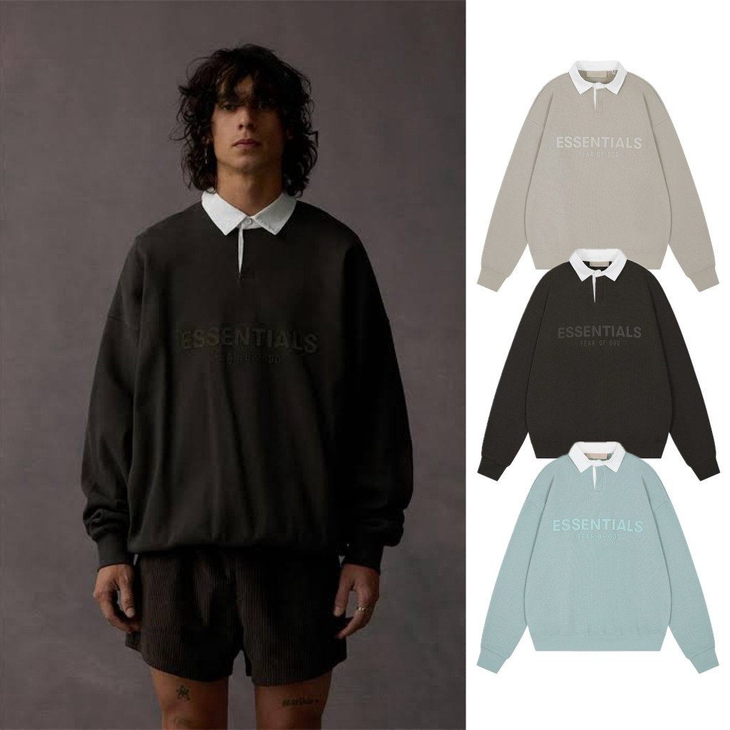 [Need4street] เสื้อ Essentials waffle polo แขนยาว