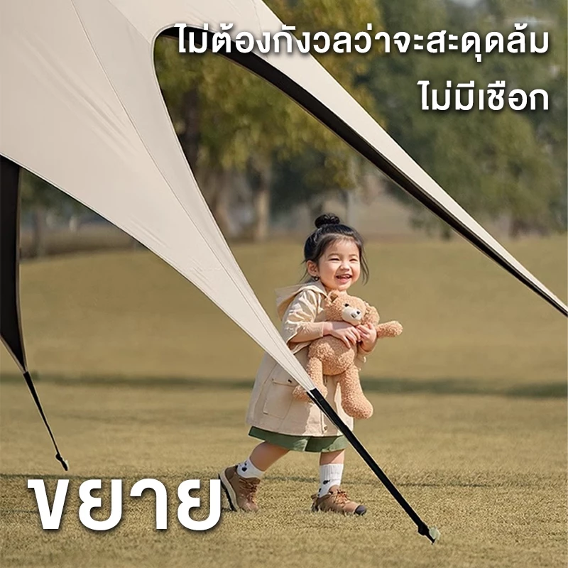 อุปกรณ์ครบชุด ฟลายชีท ผ้าใบ 32㎡ เต้นท์แคมปิ้ง อุปกรณ์เดินป่าตั้งแคมป์ กันแดด กันฝน ฟรายชีท thumbnail 8