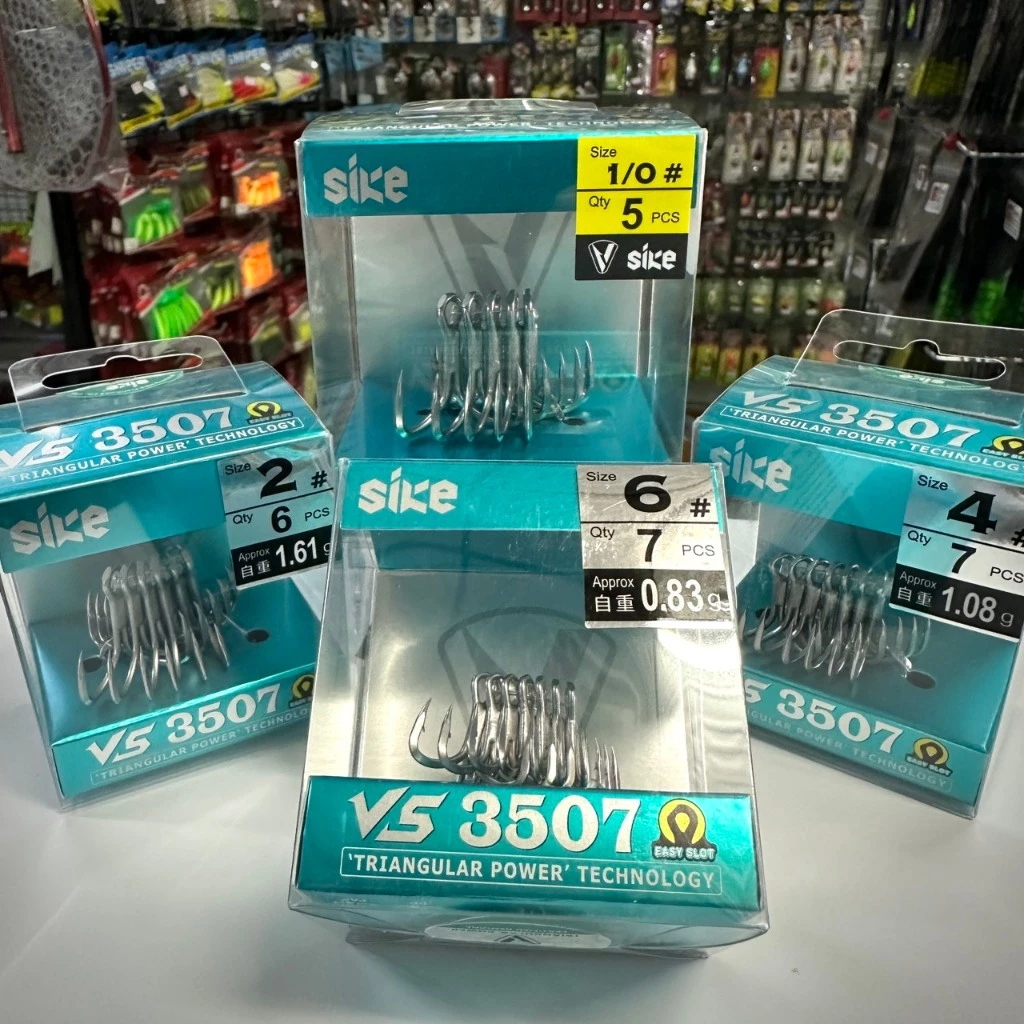 SIKE VS 3507 3517 Treble Hook ตัวเบ็ดสามทาง ทรงสามเหลี่ยม แข็งแรงพิเศษ 3X Strong กันสนิม 100% สำหรับเหยื่อปลอมและงานทะเล