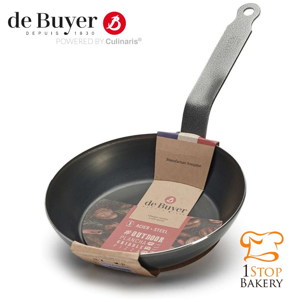 de Buyer iron pan de Buyer 5400.20 Round Frying pan Blue Steel Pan Outdoor 20 CM / กระทะเหล็ก