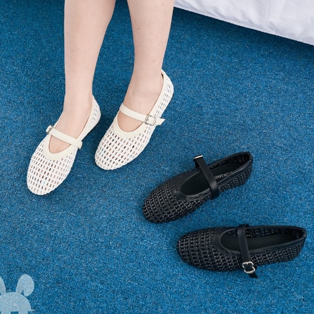 CCS  รองเท้าสาน Mary Jane ส้นแบนพื้นนิ่ม ใส่สบาย