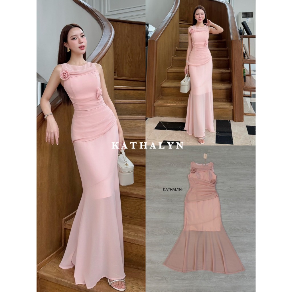 KATHALYN เดรสกระโปรงแขนกุดสีสวยขับผิว