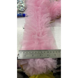 ลูกไม้ระบายฟูๆ 12 ชั้น ระบายฟู ผ้าฟรุ้งฟริ้ง ตกแต่งชายเสื้อ ชายกระโปรง ต่างๆ แบ่งขาย 45cm-90cm