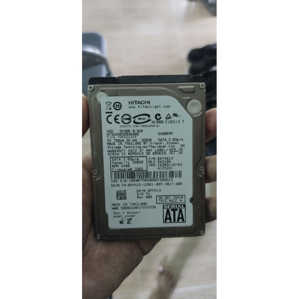 HHD 320 GB sata 3.0gb/s สำหรับโน๊ตบุ๊ค