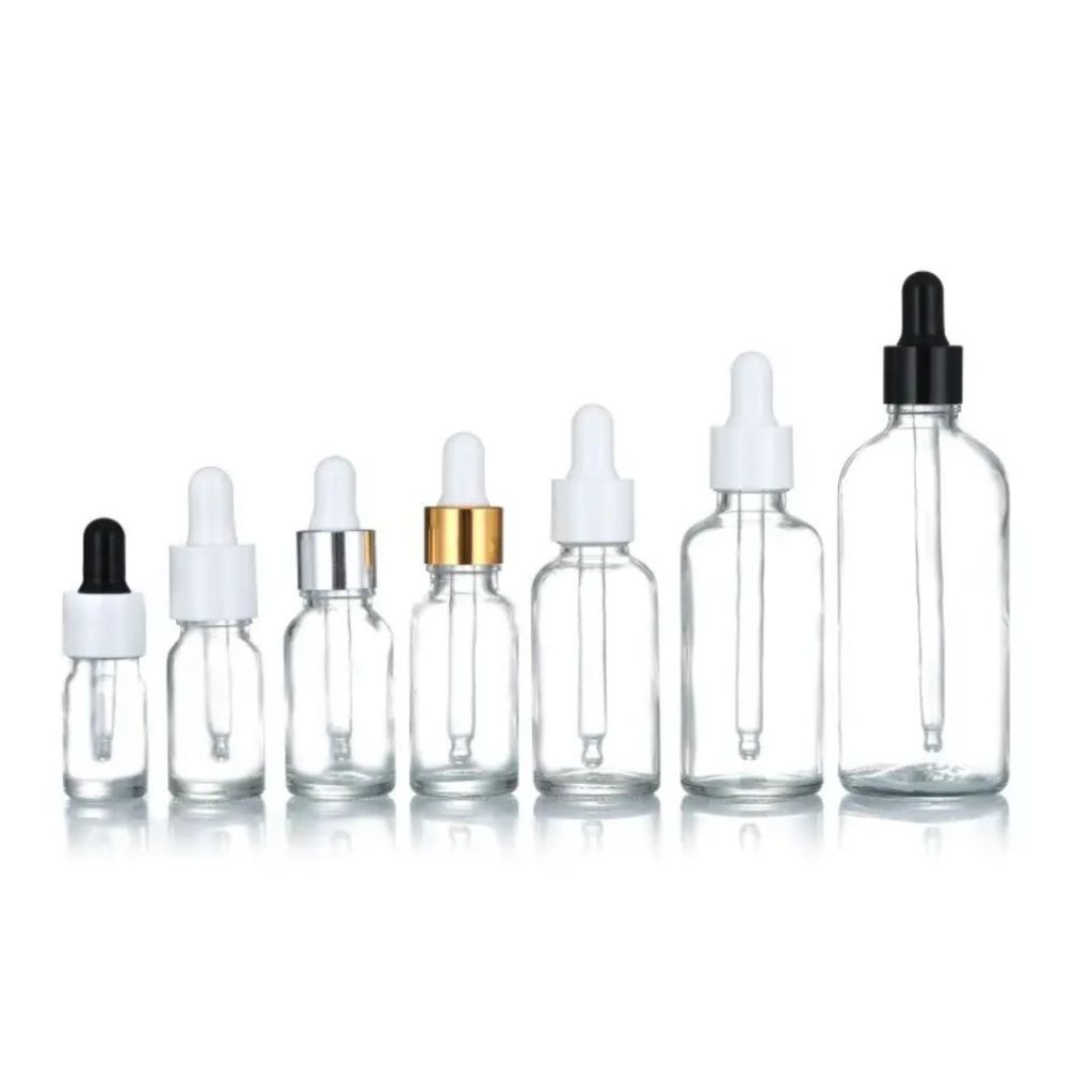 ขวดแก้วสีใส YB18-PURE 5 -100ml ฝาดรอปเปอร์หัวบีบหยด ใส่น้ำมันหอม/เซรั่ม พร้อมส่ง ราคาถูก