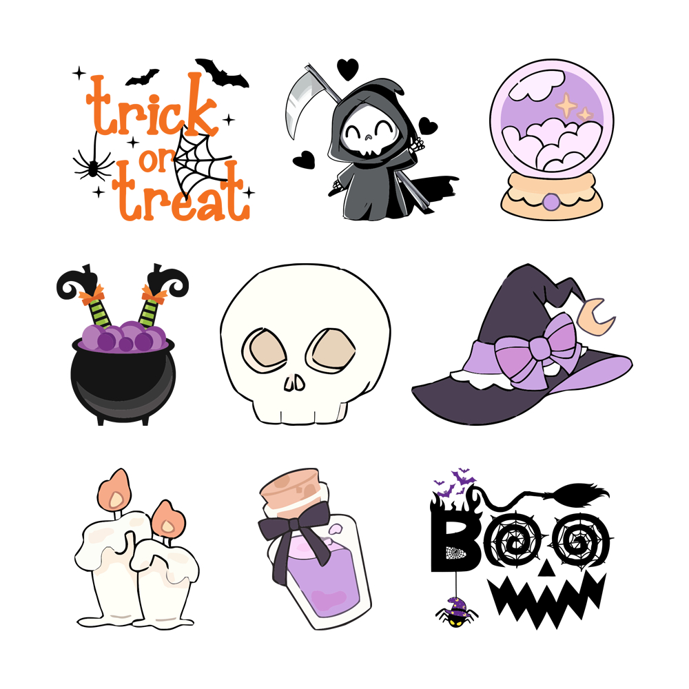 ตัวรีดร้อนติดเสื้อ Halloween Vol.2 ลายการ์ตูน น่ารัก ติดได้ทุกเนื้อผ้า ใช้งานง่าย ติดทนนาน