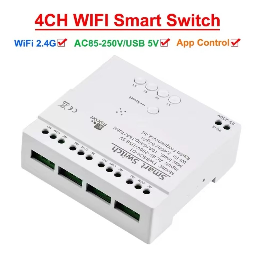 สมาร์ทสวิทช์ Smart Switch EWelink WiFi Control EWB4CH-D1 AC85-250V USB5V