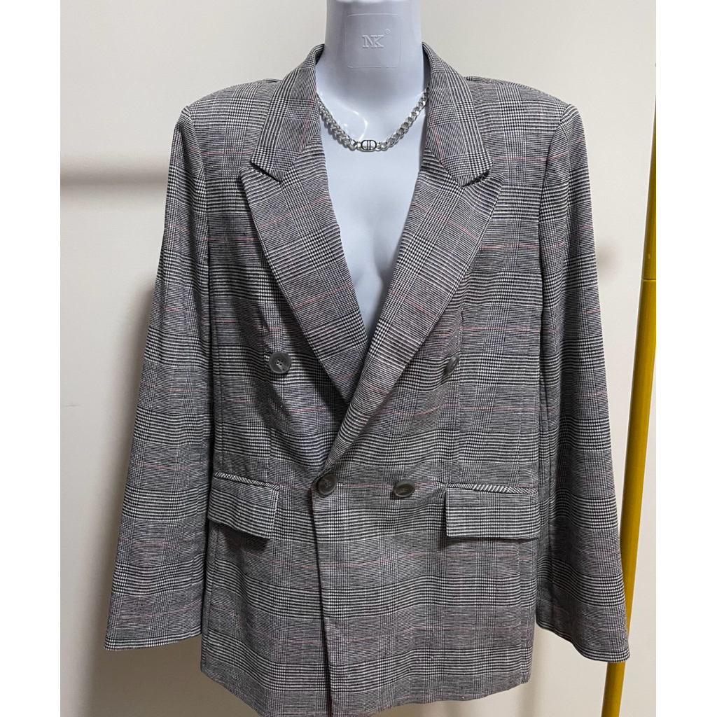 เสื้อสูทMorganลายตารางสีเทา