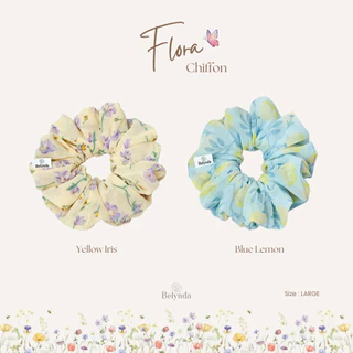 Belynda ♥ Scrunchies ♥ Flora Chiffon ♥ Large ยางรัดผม โดนัท ผ้าชีฟอง