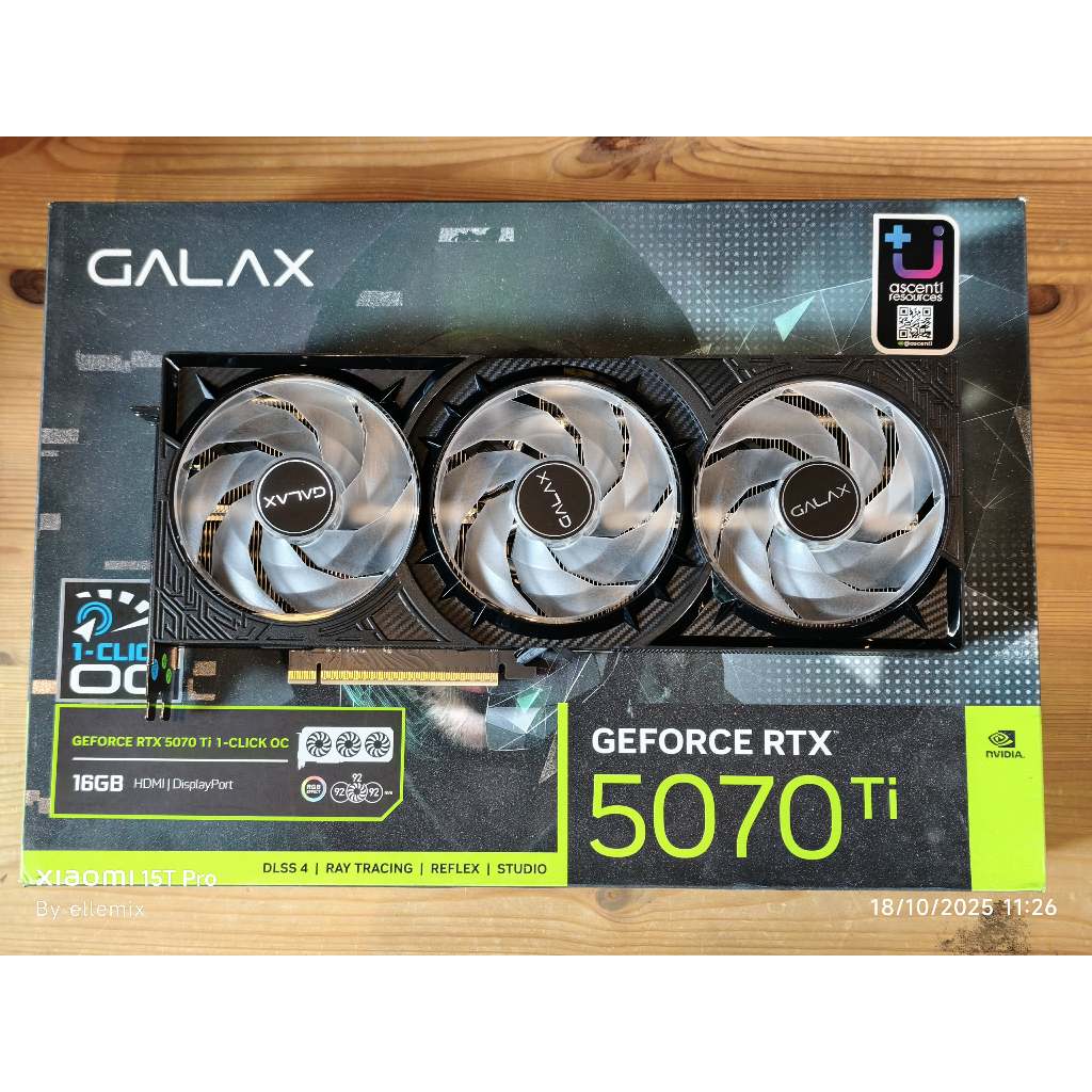 RTX 5070 TI - GALAX EX GAMER 1-CLICK OC BLACK - 16GB GDDR7 การ์ดจอมือสอง สีดำ ประกันศูนย์ไทย ครบกล่อ
