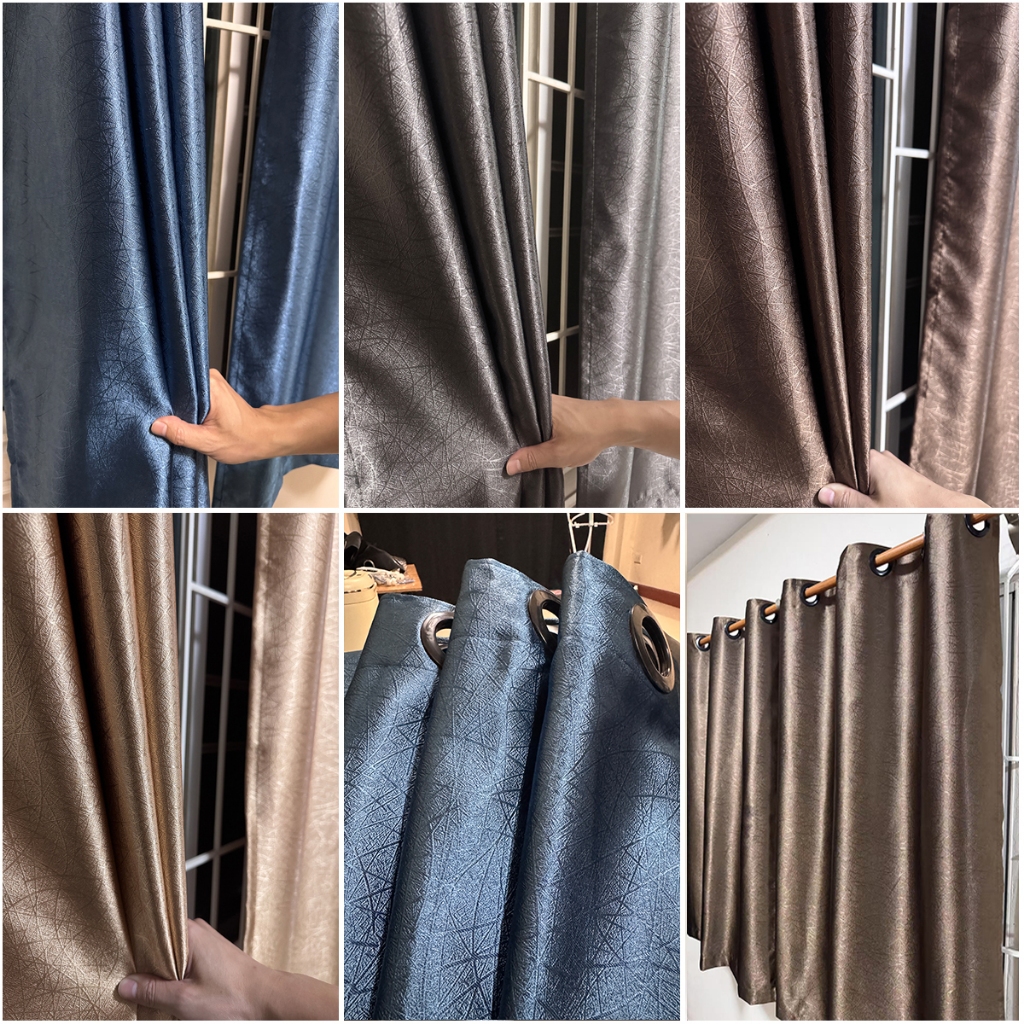 ม่าน ผ้าม่าน อัดลาย กันแสงUV เนื้อหนา สามารถกันแสงได้ 80-90% มีความสวยเก๋ และทันสมัย