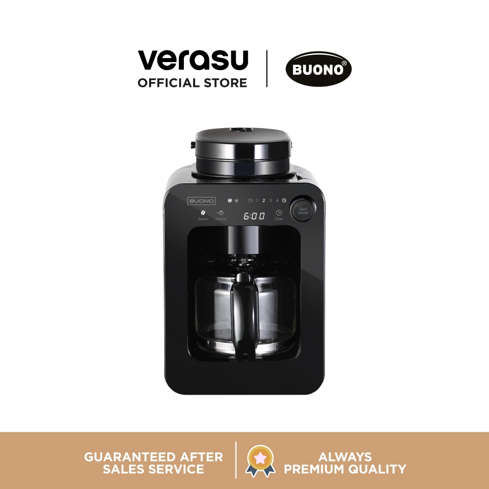 BUONO เครื่องชงกาแฟดริป พร้อมที่บดในตัว 4 ถ้วย จอดิจิตอล รุ่น BUO-326893