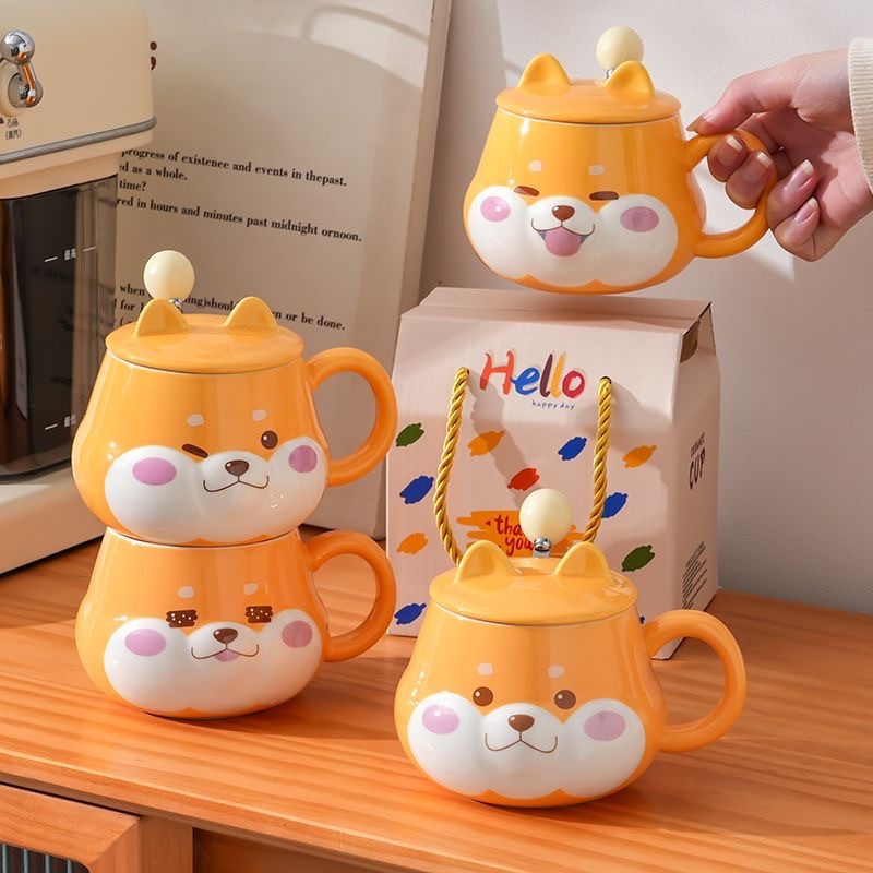 Shiba Mug แก้วมัคเซรามิคสุดมินิมอล แก้วมัคชิบะดีไซน์อบอุ่น แก้วเซรามิคของขวัญผู้หญิง - รูปที่ 5