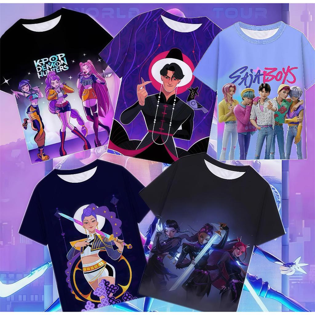 BB140 เสื้อยืดเด็กใหม่ KPop Demon Hunters กราฟิก 3D รูปที่ 2