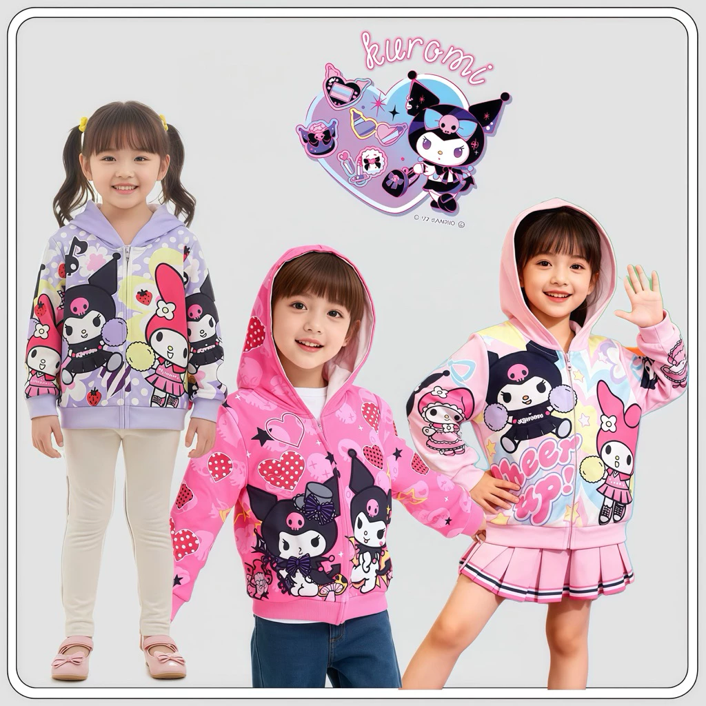 MC026 เสื้อแจ็กเก็ตแขนยาว มีฮู้ด ลายการ์ตูน น่ารัก สําหรับเด็กผู้หญิง