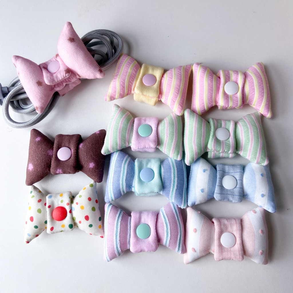 ♡ พร้อมส่ง | Bow Cable holder ที่รัดสายชาร์จ จัดระเบียบ สายไฟ สายชาร์จ โบว์