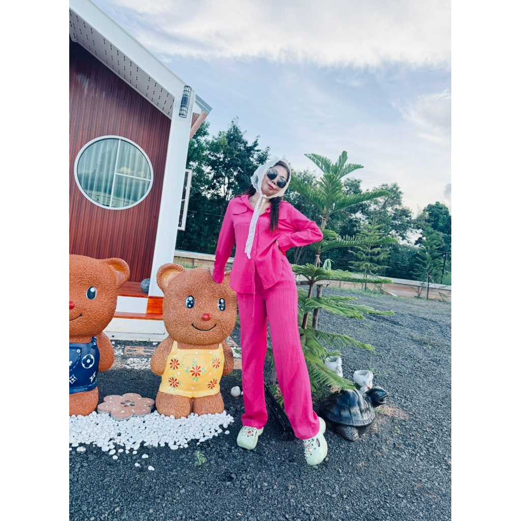 ชุดเซต(ชุดเซท)ผ้าเปลือกไม้🛍️ป้ายCOTTON CANDY🛍️ป้ายห้อยแต่ป้ายหลุด🛍️