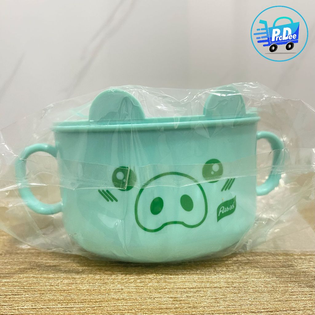 [ของแถม] ซื้อสินค้าคนอร์ครบ 500 บาท ขึ้นไป ถ้วยพาสติกรูปหมู สีเขียวฟ้า ใส่อาหารได้
