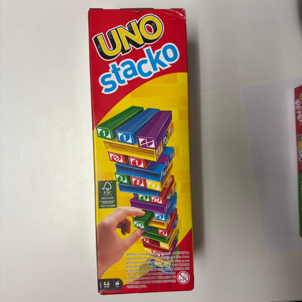 [กล่องมีตำหนิ ด้านในสภาพดี] UNO Stacko Game อูโน่ เกมตึกถล่ม 43535