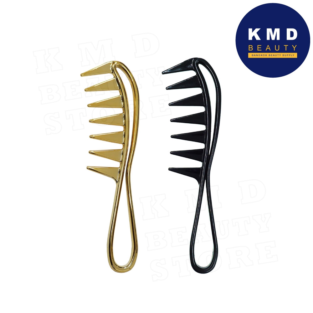 หวีซี่ใหญ่ ซี่ห่าง สางผม แบ่งผม สำหรับหวีผมเปียก ผมเด็ก มีสีดำ/สีใส/ทอง มีด้ามจับ ขนาด 5 ยาว 19 ซม