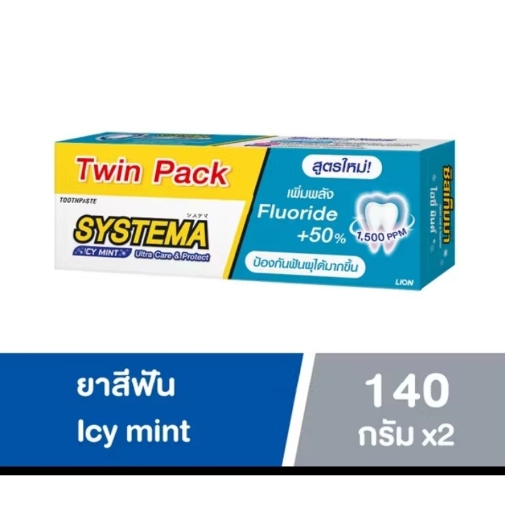 [แพ็คคู่] SYSTEMA ยาสีฟัน ซิสเท็มมา สูตร Icy Mint ขนาด 140 กรัม