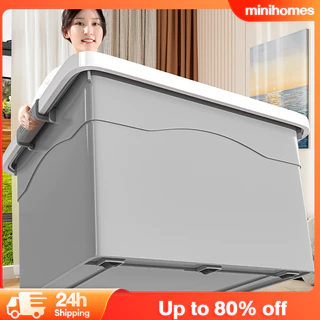 minihomes กล่องเก็บของพลาสติก กล่องเก็บของ BOX กล่องพลาสติก แบรนด์ใหม่ มีล้อ PP ฝาสไลด์ กันฝุ่น