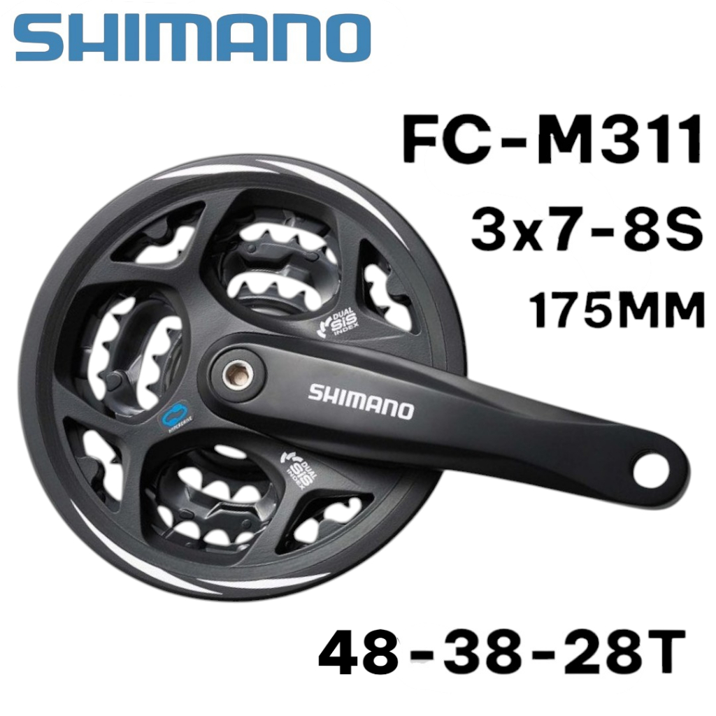 ขาจาน Shimano FC-M311 ขายาว 175 mm 3x7-8 สปีด 48-38-28T |ของแท้ ศูนย์ไทย พร้อมส่ง