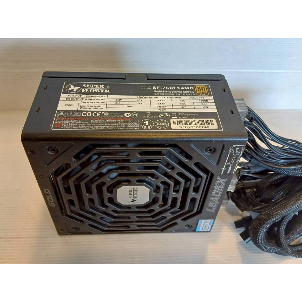 PSU (80Plus) SUPER FLOWER LEADEX GOLD ll 750w. (SF-750F14MG) Black