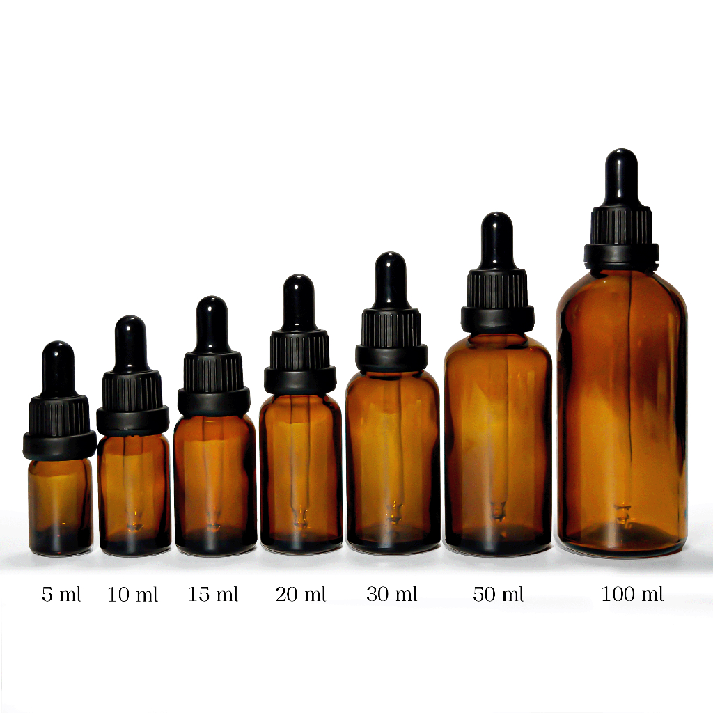 [Coss Pkg] *แพ็ค100ชุดขวดแก้วสีชา YB18-T 5-100ml ฝาดรอปเปอร์  ใส่กินแคร์ เซรั่ม ราคาถูก พร้อมส่ง
