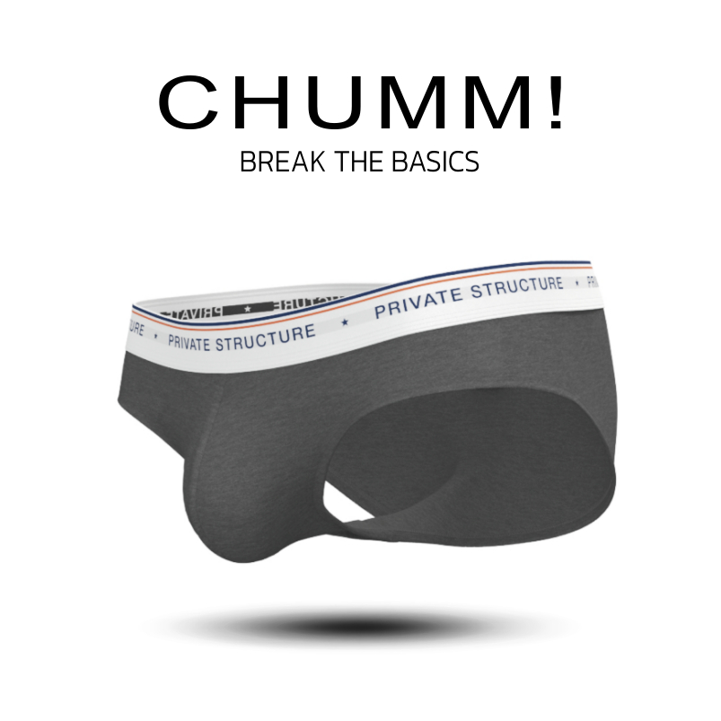 Private Structure กางเกงชั้นในชาย รุ่น  CHUMM! Mid Waist Brief - Elusive Grey [4630]