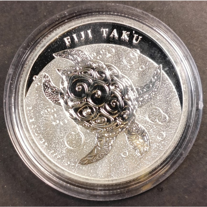 2012 New Zealand 2 Dollars Fiji Taku BU Coin 1 oz Silver 999Ag With Case