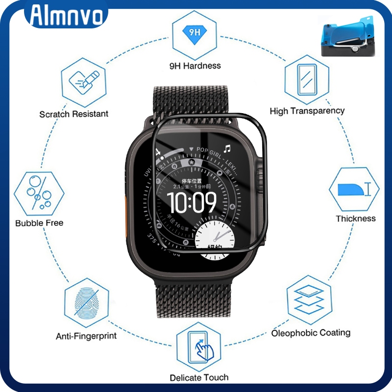 กระจกนิรภัย / ฟิล์มนุ่ม for Apple Watch Iwatch 11 10 9 8 7 6 5 49 46 45 44 42 41 40มม อุปกรณ์ฟิล์มป้องกันหน้าจอ