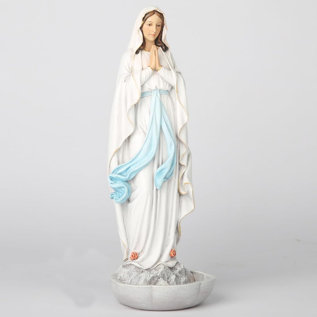 BC Catholic รูปปั้นแม่พระประจักษ์เมืองลูร์ด พร้อมฐานใส่สายประคำ/น้ำเสก สูง 10.2 นิ้ว (Multiple Color) ราคา ถูกที่สุด ดีลบีเคเค แกลเลอรีภาพที่ 3