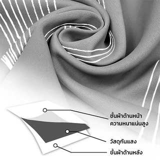 FM New ผ้าม่านประตู ผ้าม่านหน้าต่าง สำเร็จรูป กันแสง ปั้มห่วงตาไก่