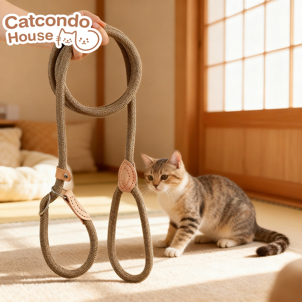 Cathouse สายจูงเชือก1.5m เชือกจูงสุนัขแบบ P เชือกกันกระชาก ป้องกันหลุด สำหรับสุนัขพันธุ์กลาง-ใหญ่