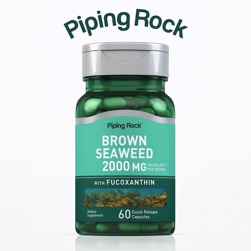 PipingRock Brown Seaweed (Wakame) 2,000 mg. [per serving]  (60Capsules) สาหร่ายสีน้ำตาล